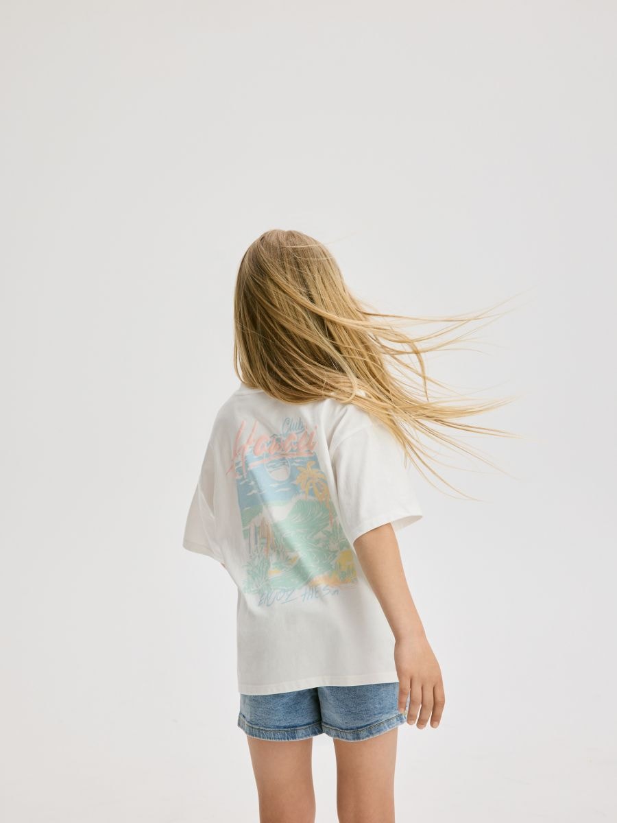 Back print T-shirt - cream - RESERVED - 2