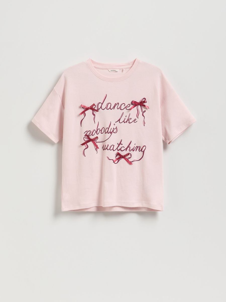 T-shirt with appliqué - pastel pink - RESERVED