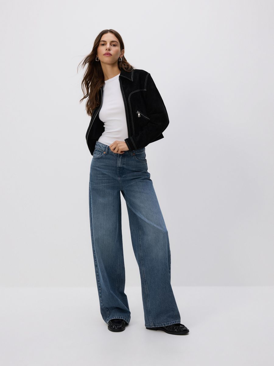 Wide leg jeans - blue - RESERVED