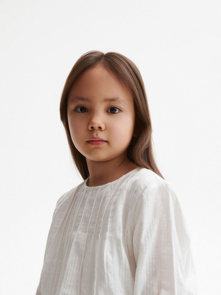 Blouse with back buttons - cream - RESERVED - 5