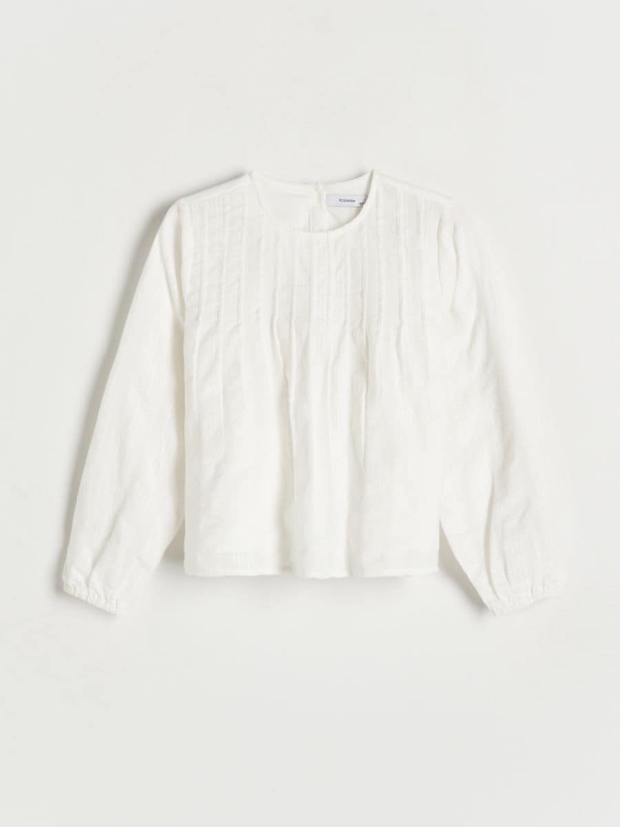 Blouse with back buttons - cream - RESERVED - 3