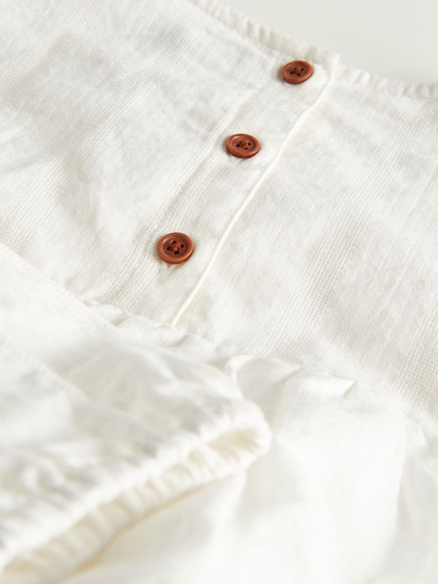 Blouse with back buttons - cream - RESERVED - 4