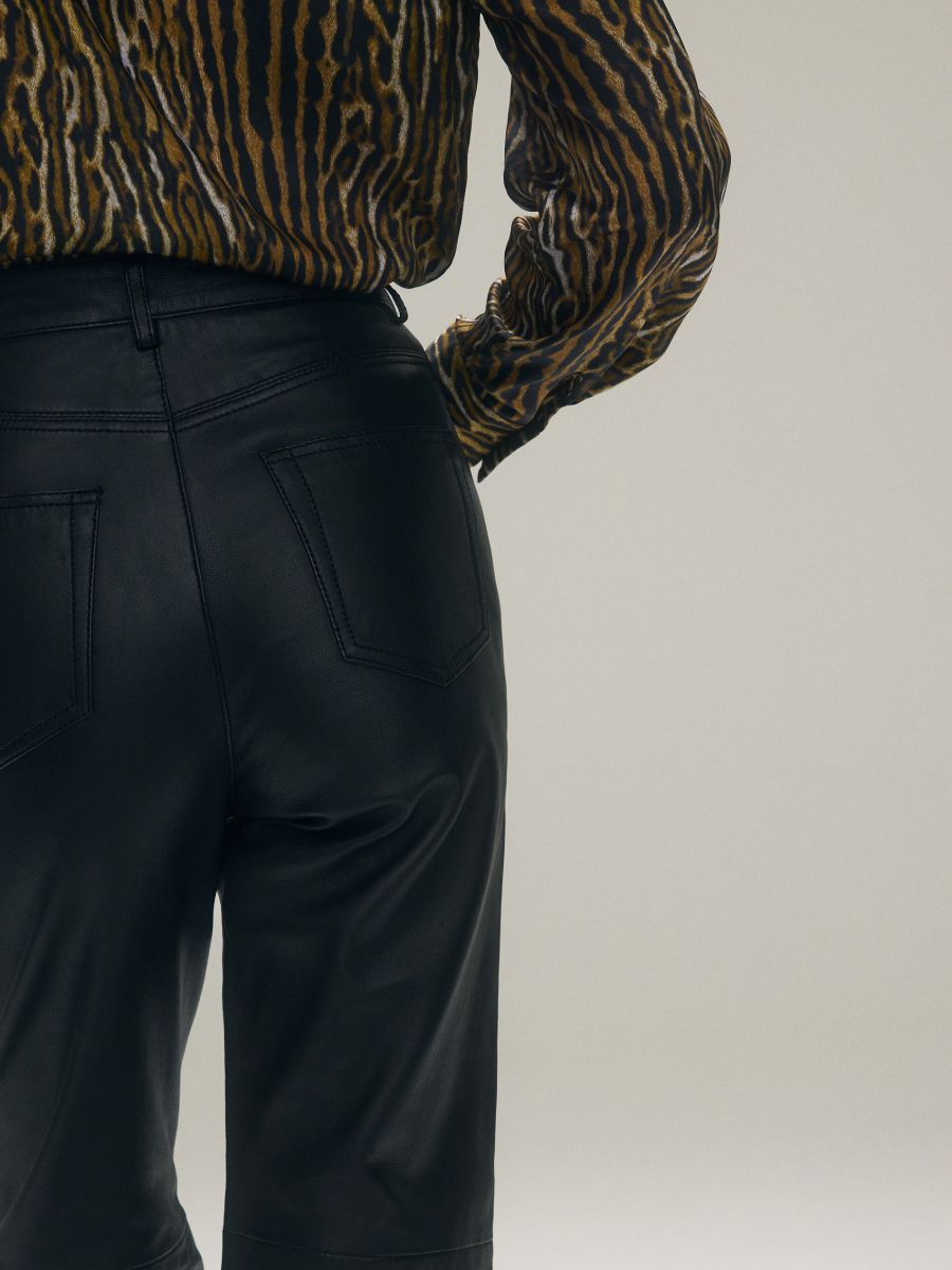 Leren broek - ZWART - RESERVED - 2