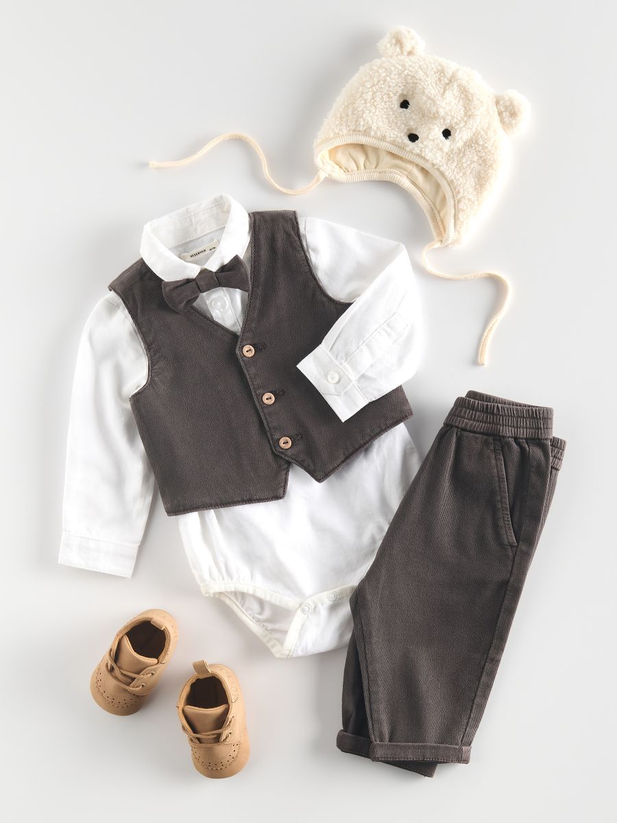 Elegant set with bow tie - dark grey - RESERVED - 3