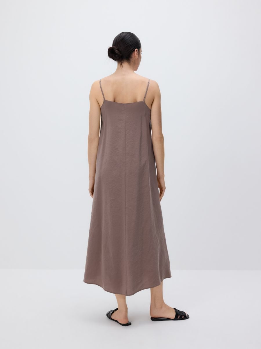 Trägerkleid aus Modal - kaffee - RESERVED - 4