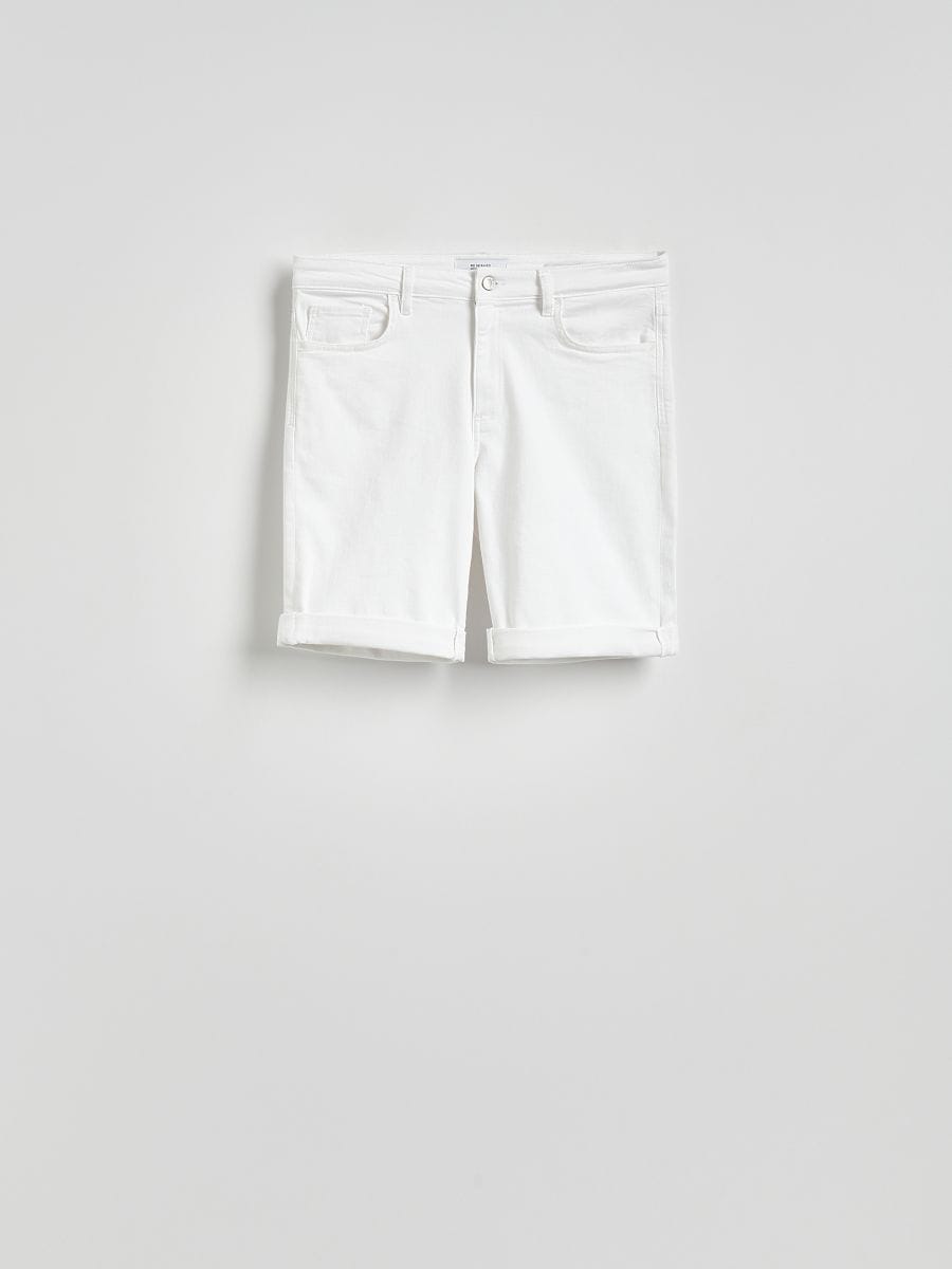 Slim fit denim shorts - white - RESERVED