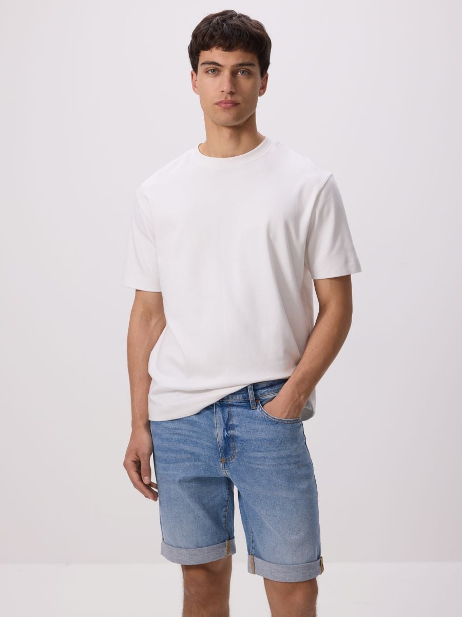 Jeansowe szorty slim fit - niebieski - RESERVED