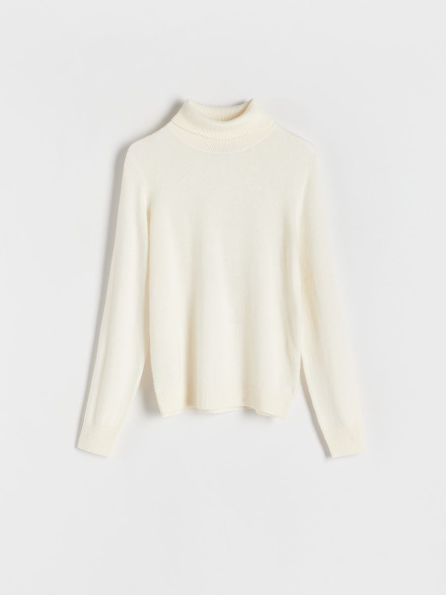Pull en coton à col roulé - crème - RESERVED - 4