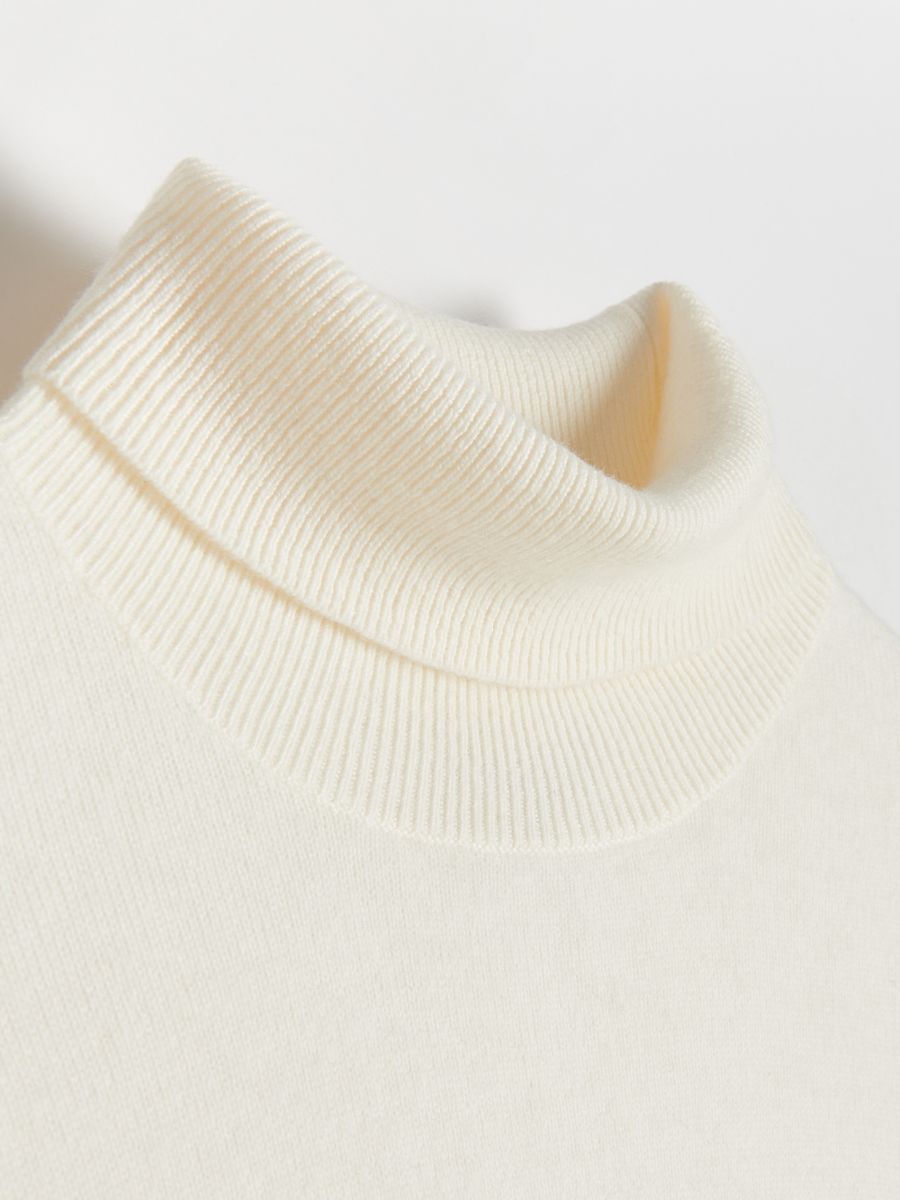Pull en coton à col roulé - crème - RESERVED - 5