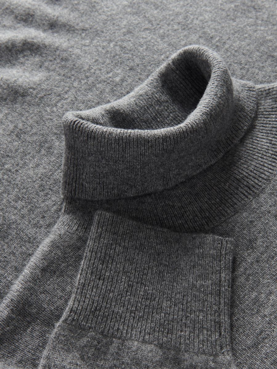Pull en coton à col roulé - gris foncé - RESERVED - 2