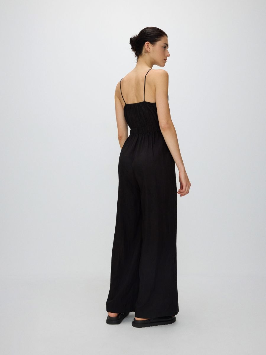 Wrap front viscose rich jumpsuit - black - RESERVED - 4