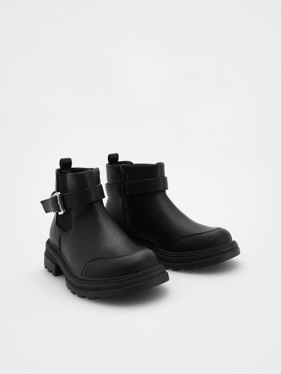 Ankle boots with buckles - black - RESERVED - 3