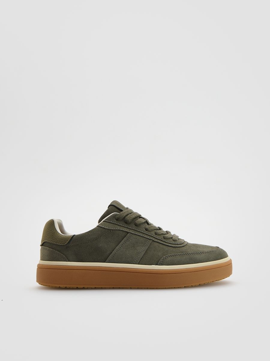 Suede sneakers - dusty green - RESERVED