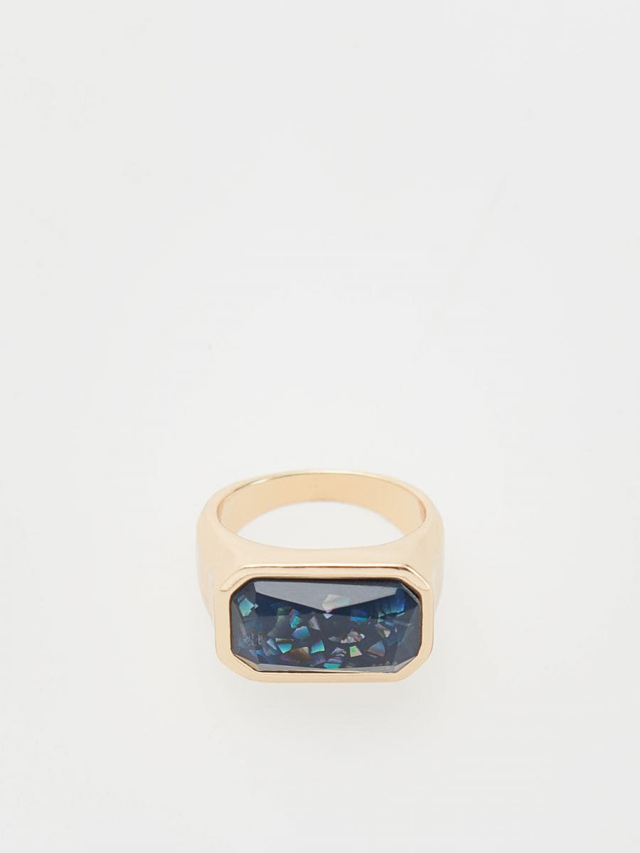 Ring with synthetic stone - multicolor - RESERVED - 2