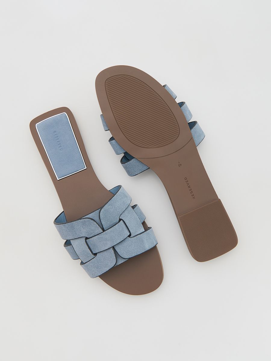 Suede slides - light blue - RESERVED - 5