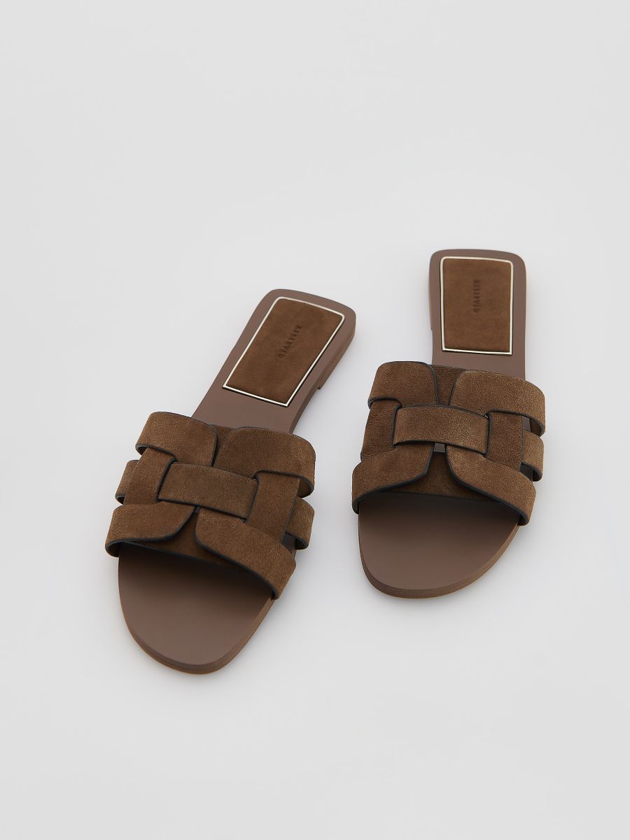 Suede slides - beige - RESERVED - 2