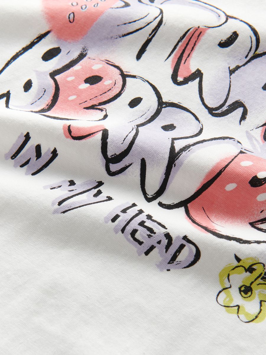 Cotton T-shirt with print - cream - RESERVED - 2