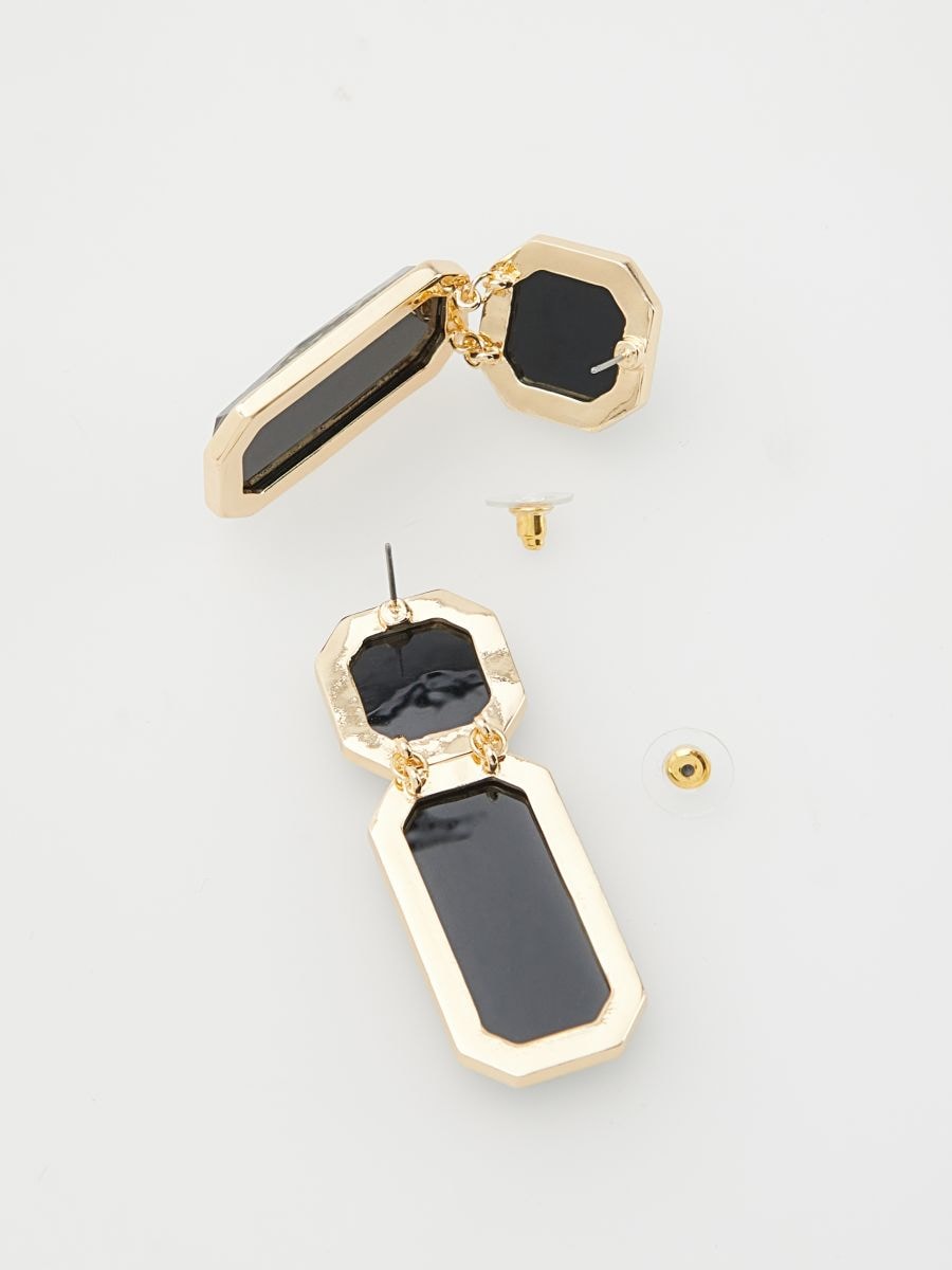 Drop earrings with synthetic stone - multicolor - RESERVED - 3