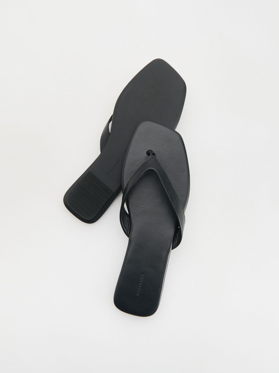 Ciabatte in pelle - nero - RESERVED - 6