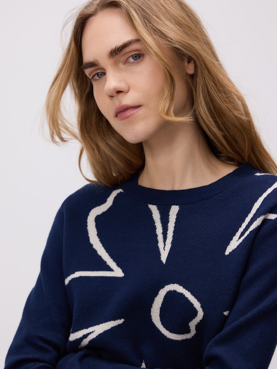 Jumper with print - navy - RESERVED - 2