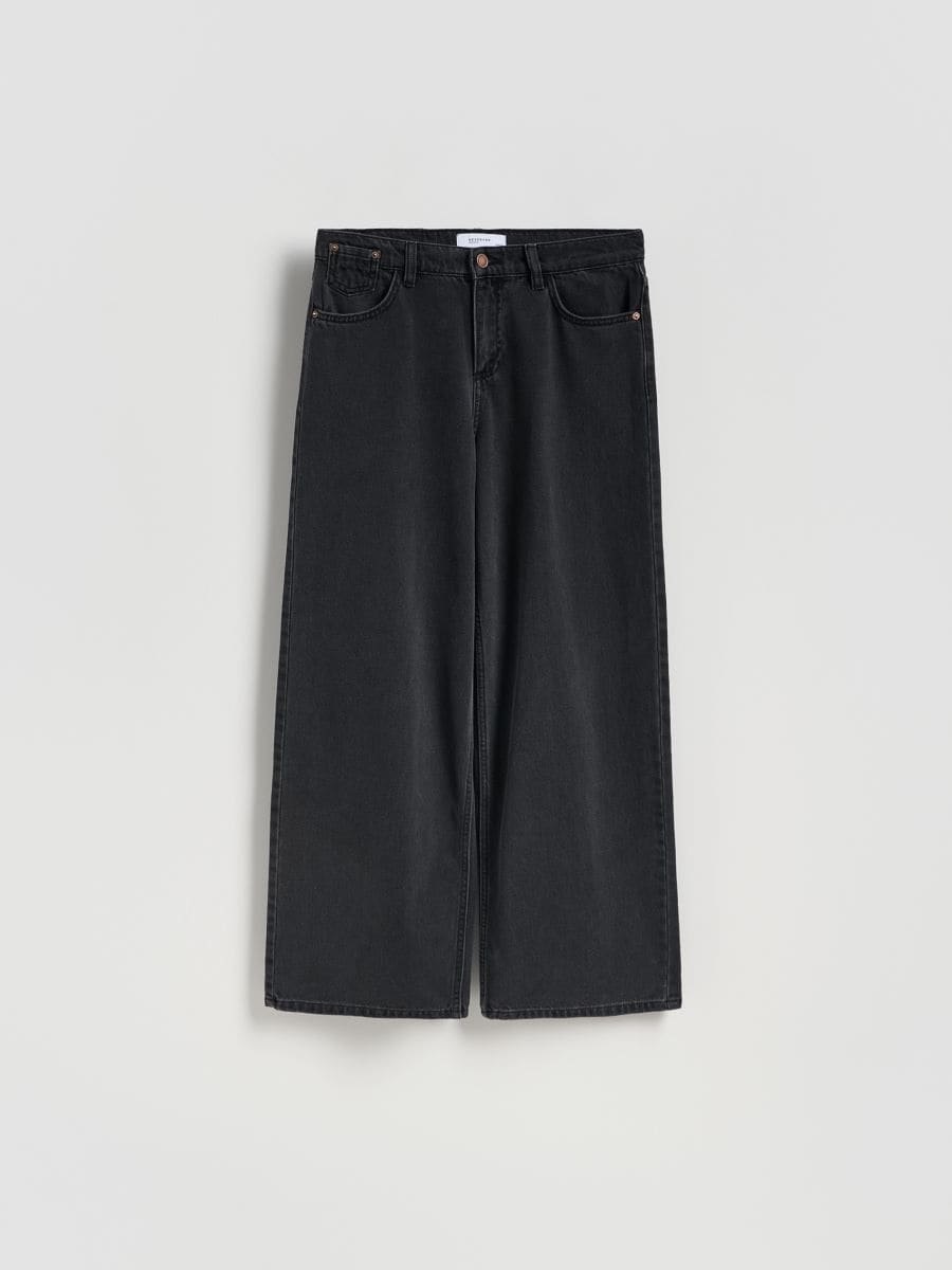Wide leg jeans - black - RESERVED