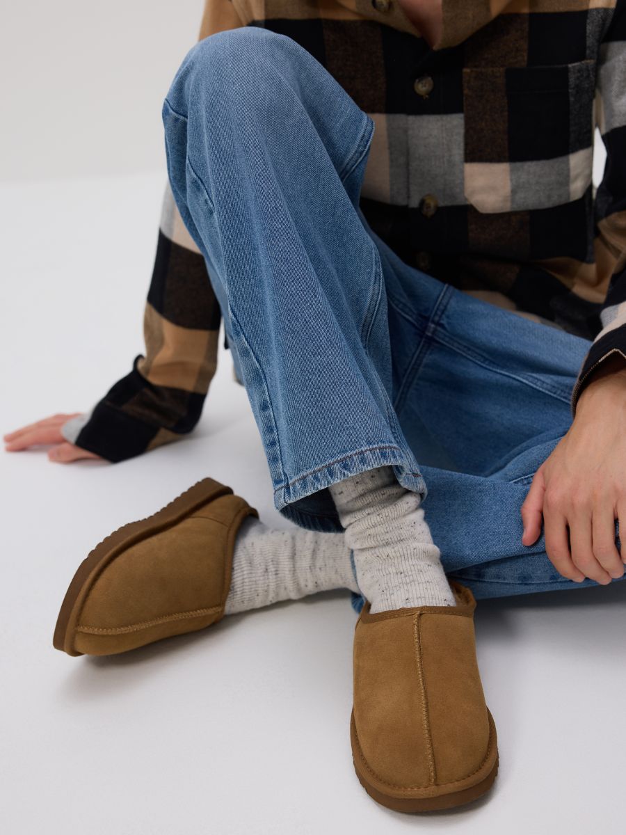 Leather mule sliders - brown - RESERVED