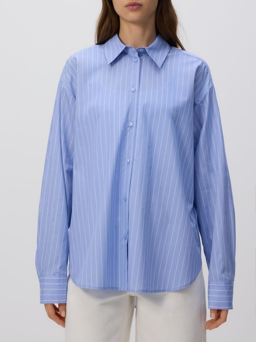 Cotton shirt - light blue - RESERVED