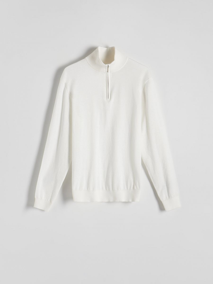 Jumper with stand up collar - cream - RESERVED - 4