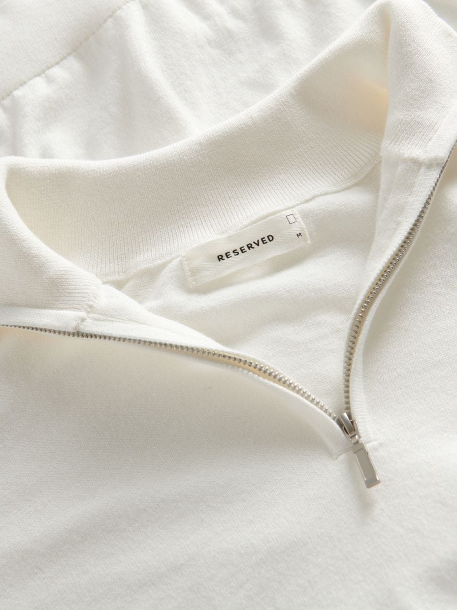Jumper with stand up collar - cream - RESERVED - 5