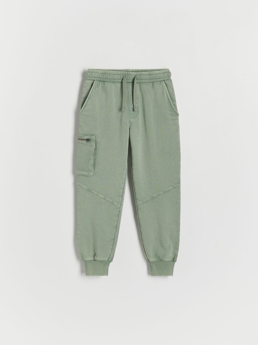 Kalhoty joggers - bledá zelená - RESERVED