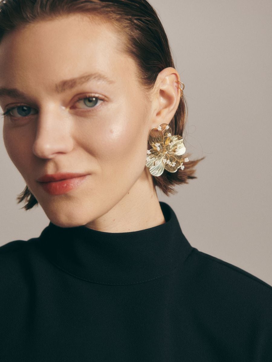 Decorative earrings - golden - RESERVED