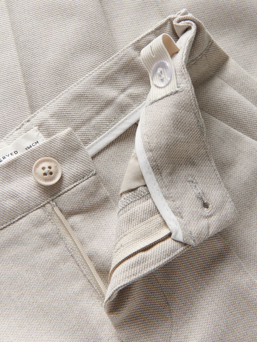 Smart trousers with viscose blend - beige - RESERVED - 3