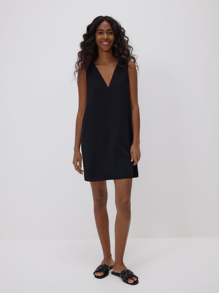 LADIES` DRESS - ΜΑΥΡΟ - RESERVED