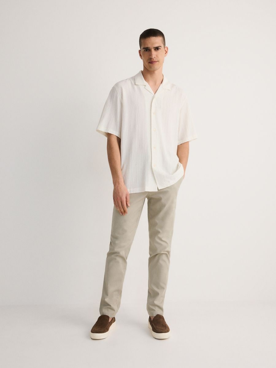 Chino slim fit trousers - pale green - RESERVED