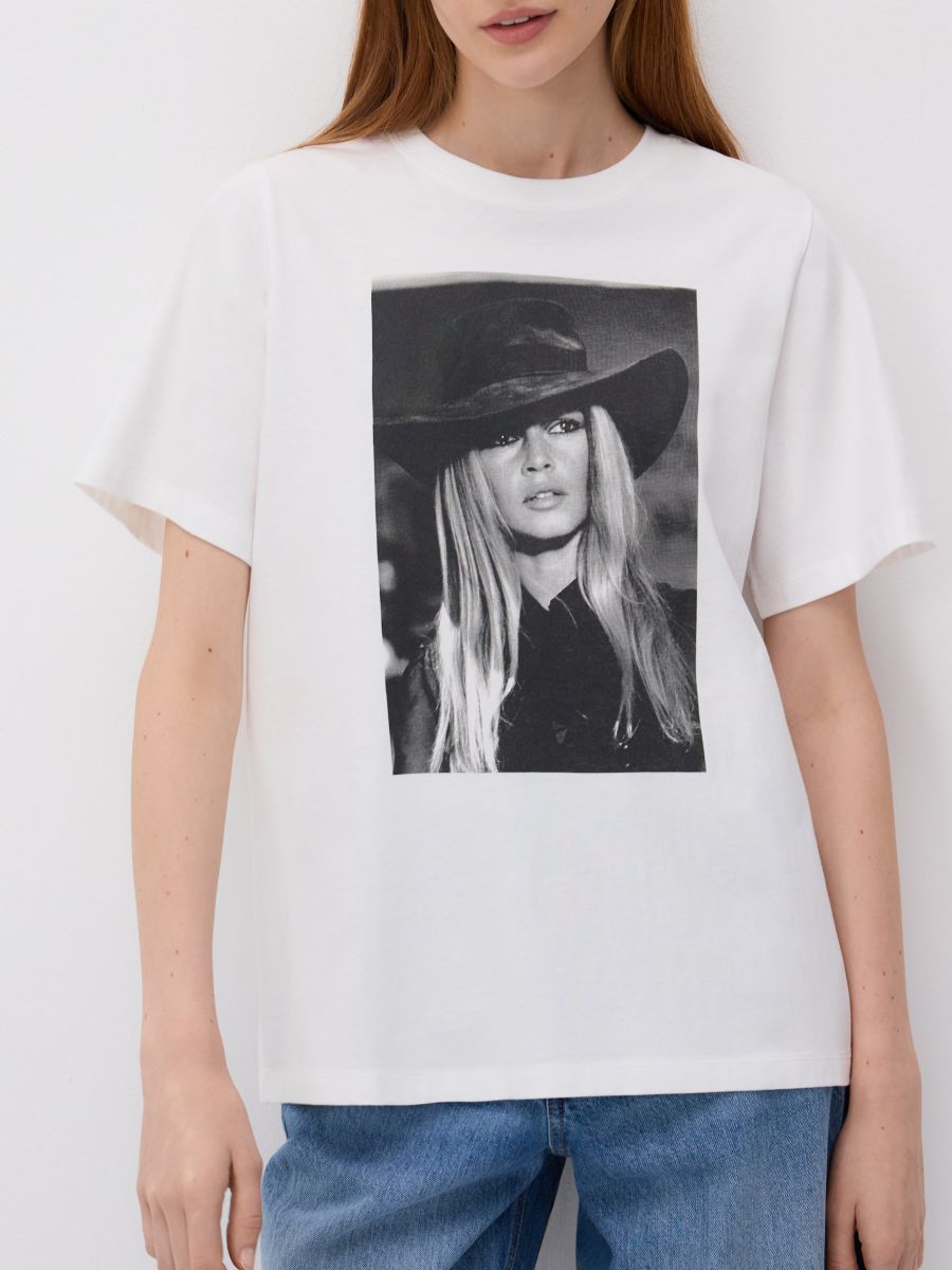 Brigitte Bardot T-shirt - white - RESERVED