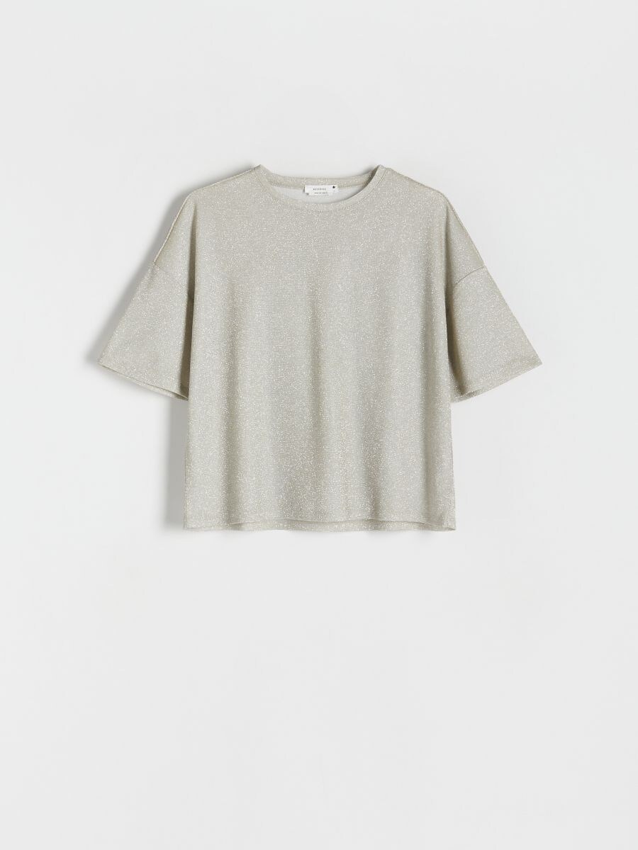 T-shirt with glittery effect - nude - RESERVED - 4
