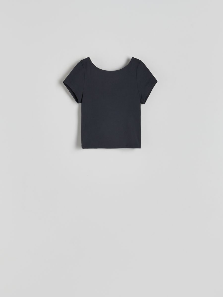 T-shirt with open back - dark grey - RESERVED - 3