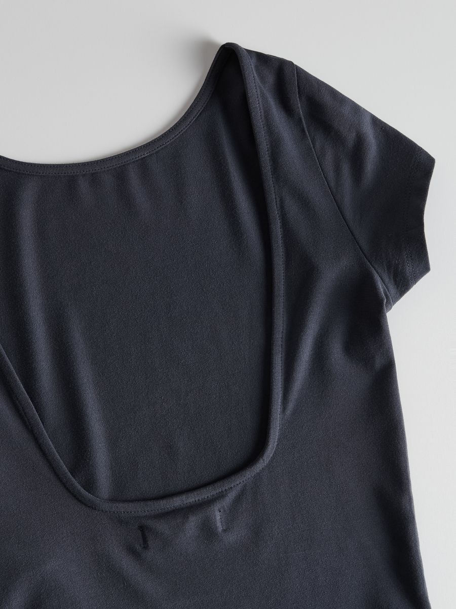 T-shirt with open back - dark grey - RESERVED - 4