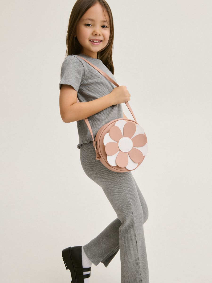 Round bag with appliqué - beige - RESERVED - 7