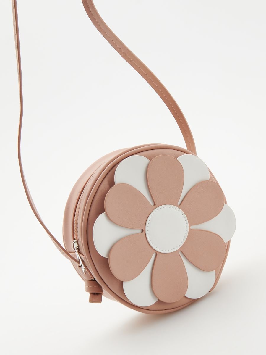 Round bag with appliqué - beige - RESERVED - 2