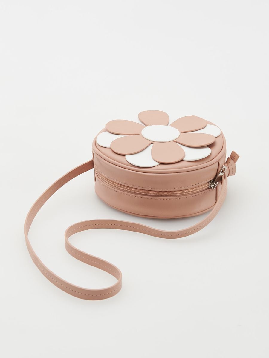 Round bag with appliqué - beige - RESERVED - 5
