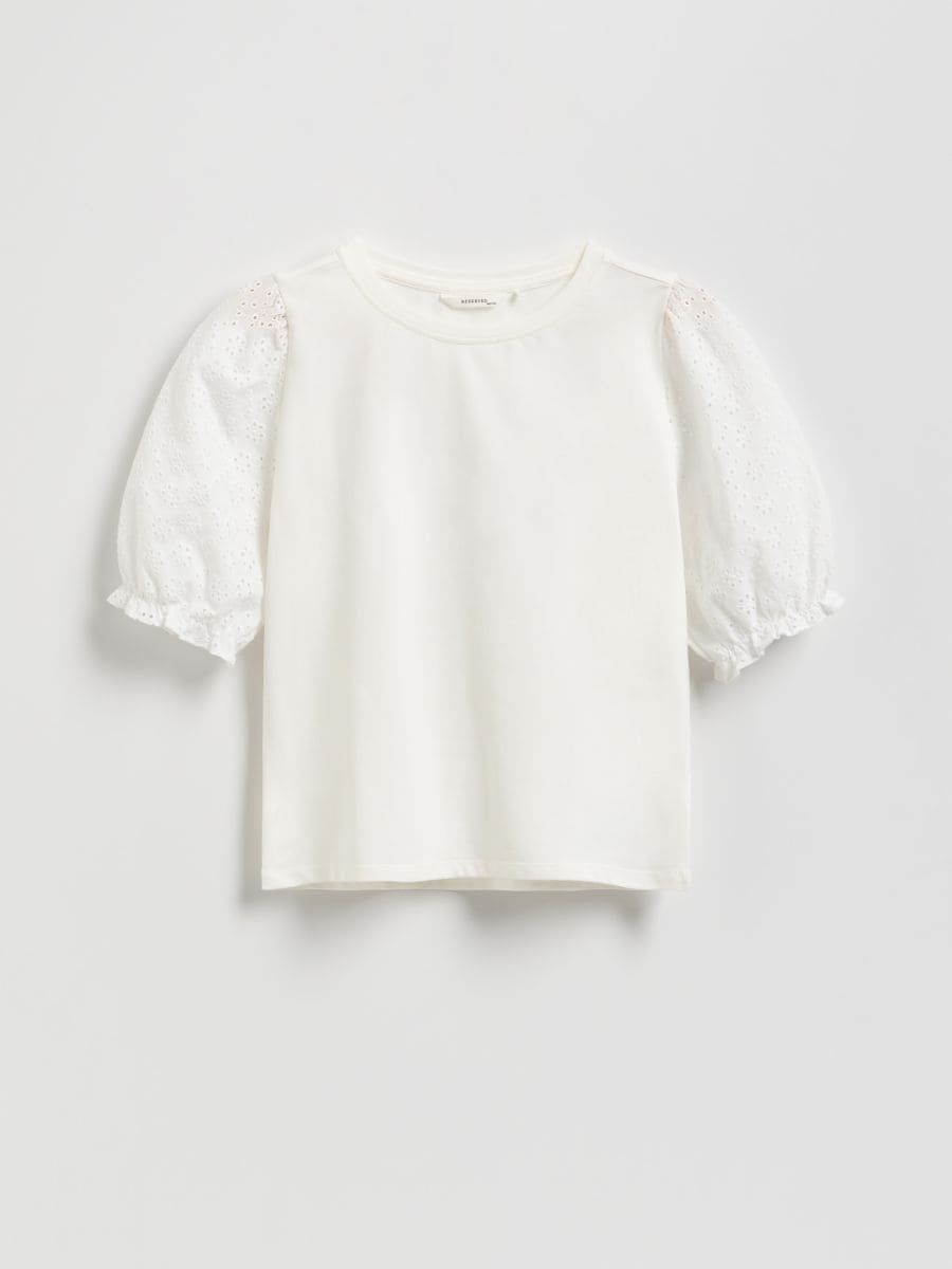Puff sleeve blouse - cream - RESERVED