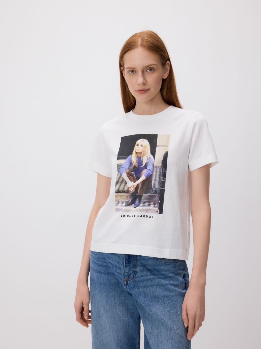 Brigitte Bardot T-shirt - white - RESERVED