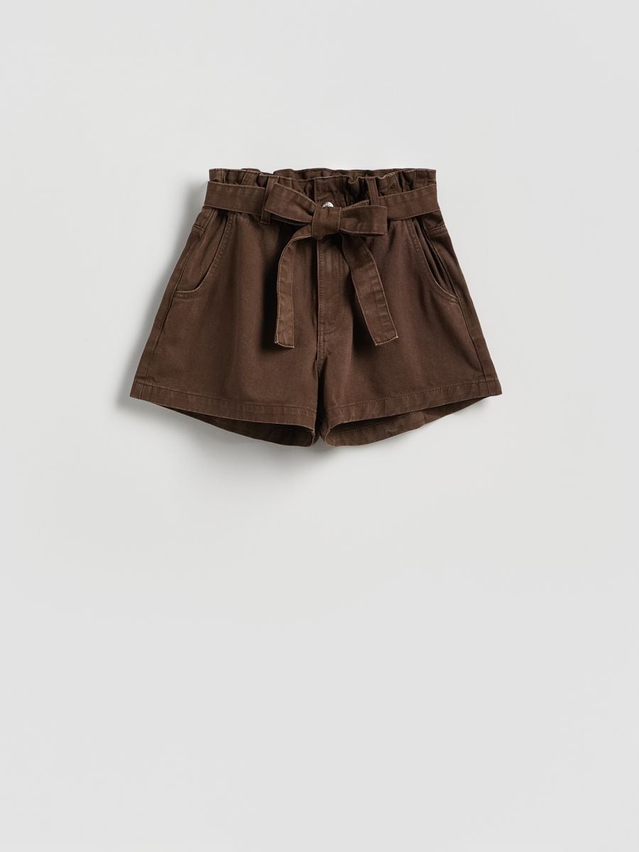 Denim shorts with tie - dark grey jeans - RESERVED