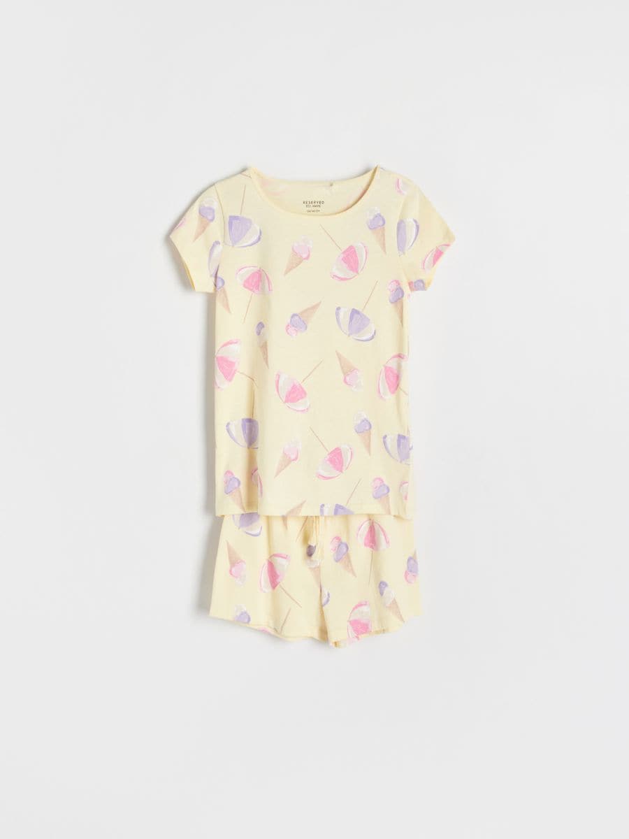 Dwuczęściowa piżama - jasnożółty - RESERVED