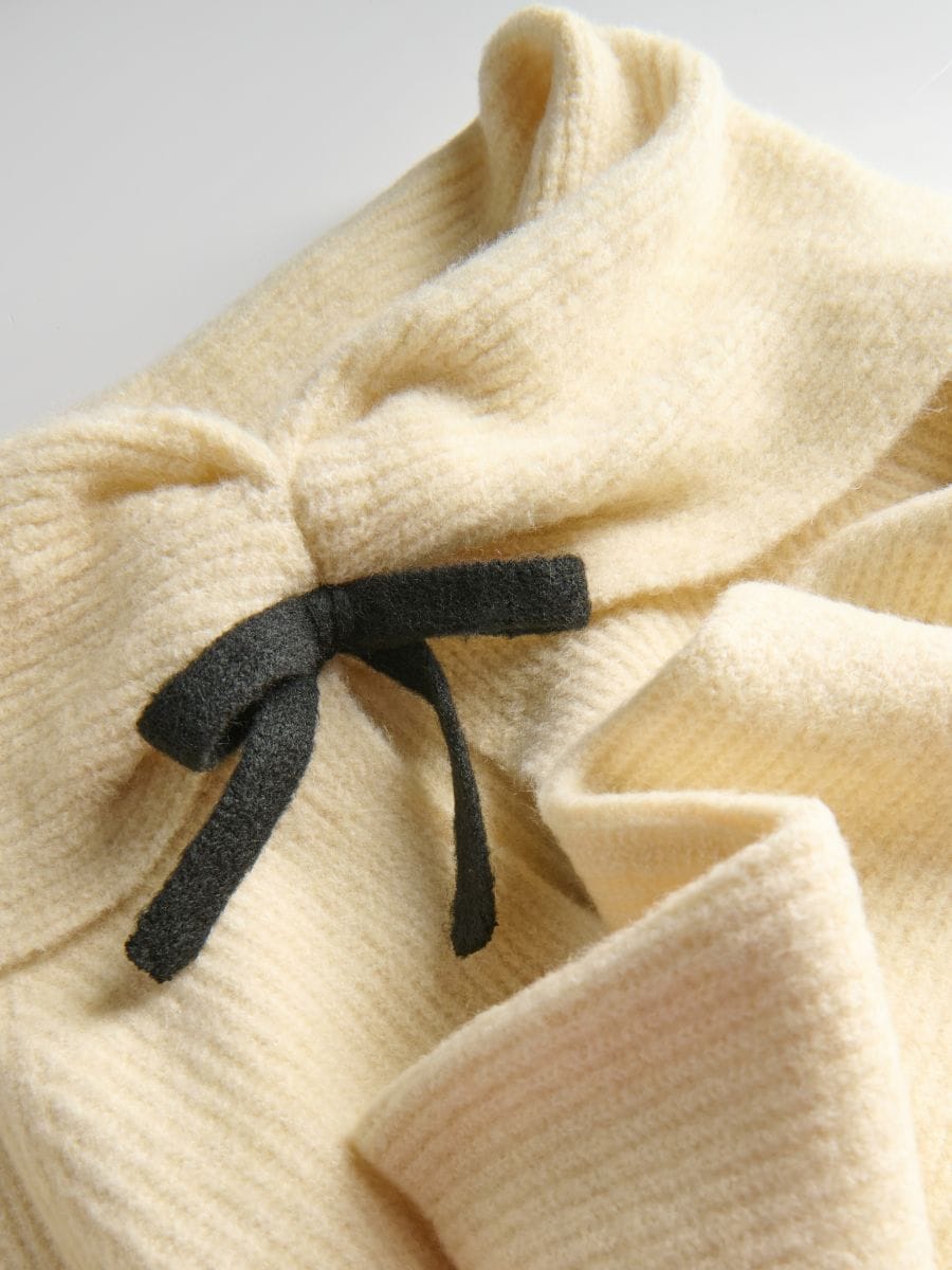 Pull orné d'un nœud - crème - RESERVED - 7