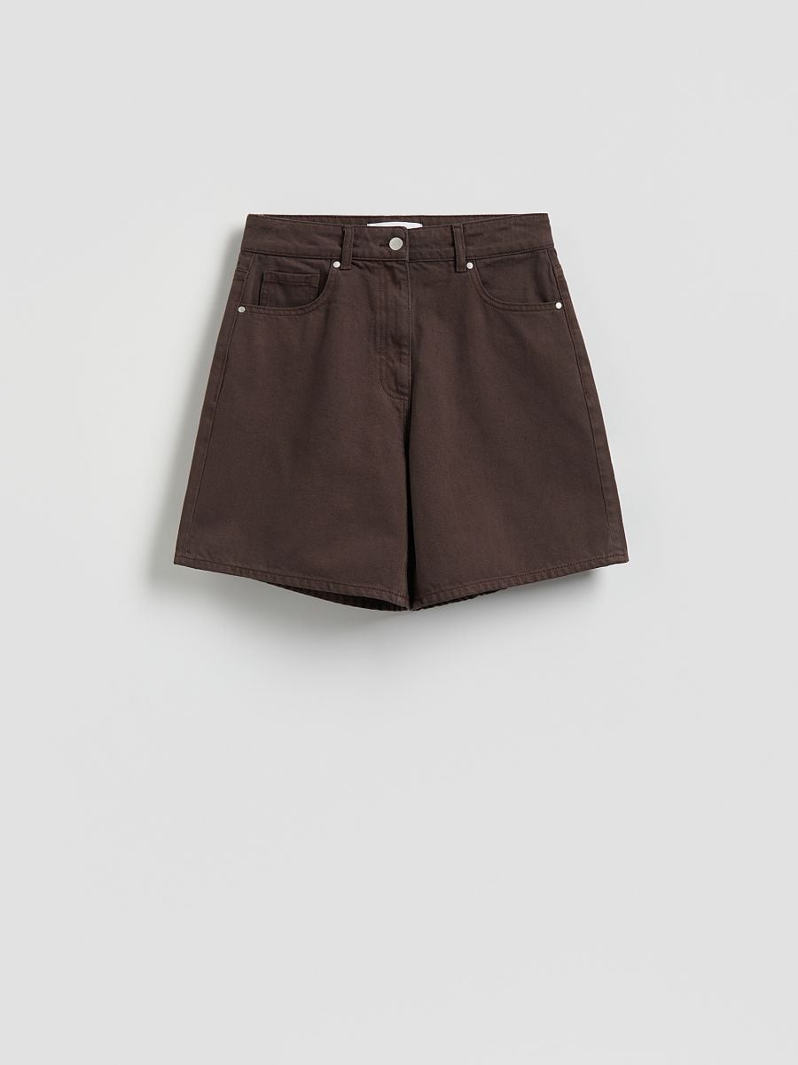 Jeansowe bermudy - dark grey jeans - RESERVED