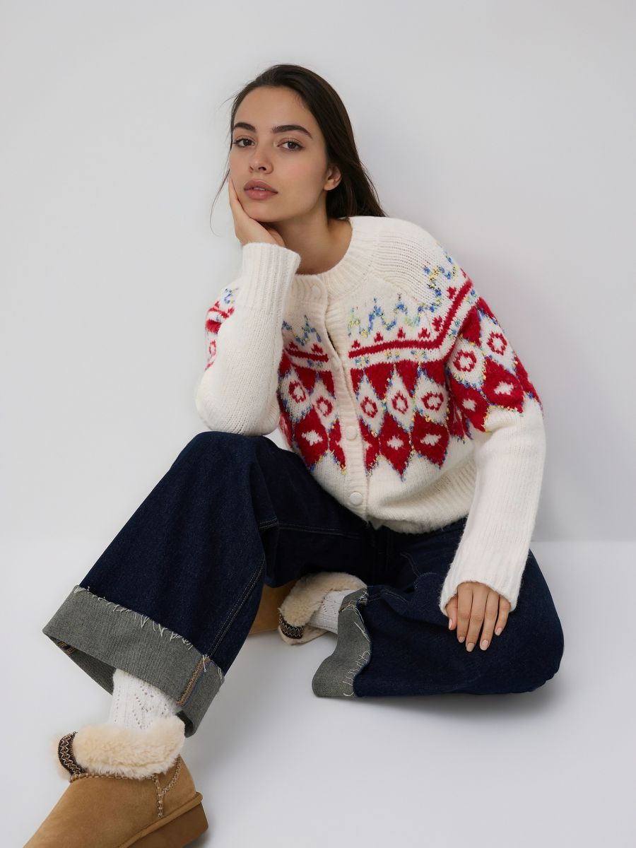 Mustriline džemper - punane - RESERVED