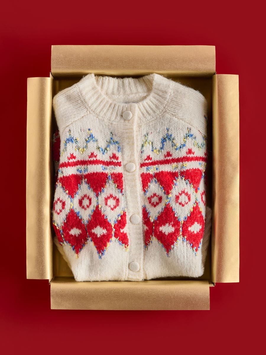 Patterned cardigan - red - RESERVED