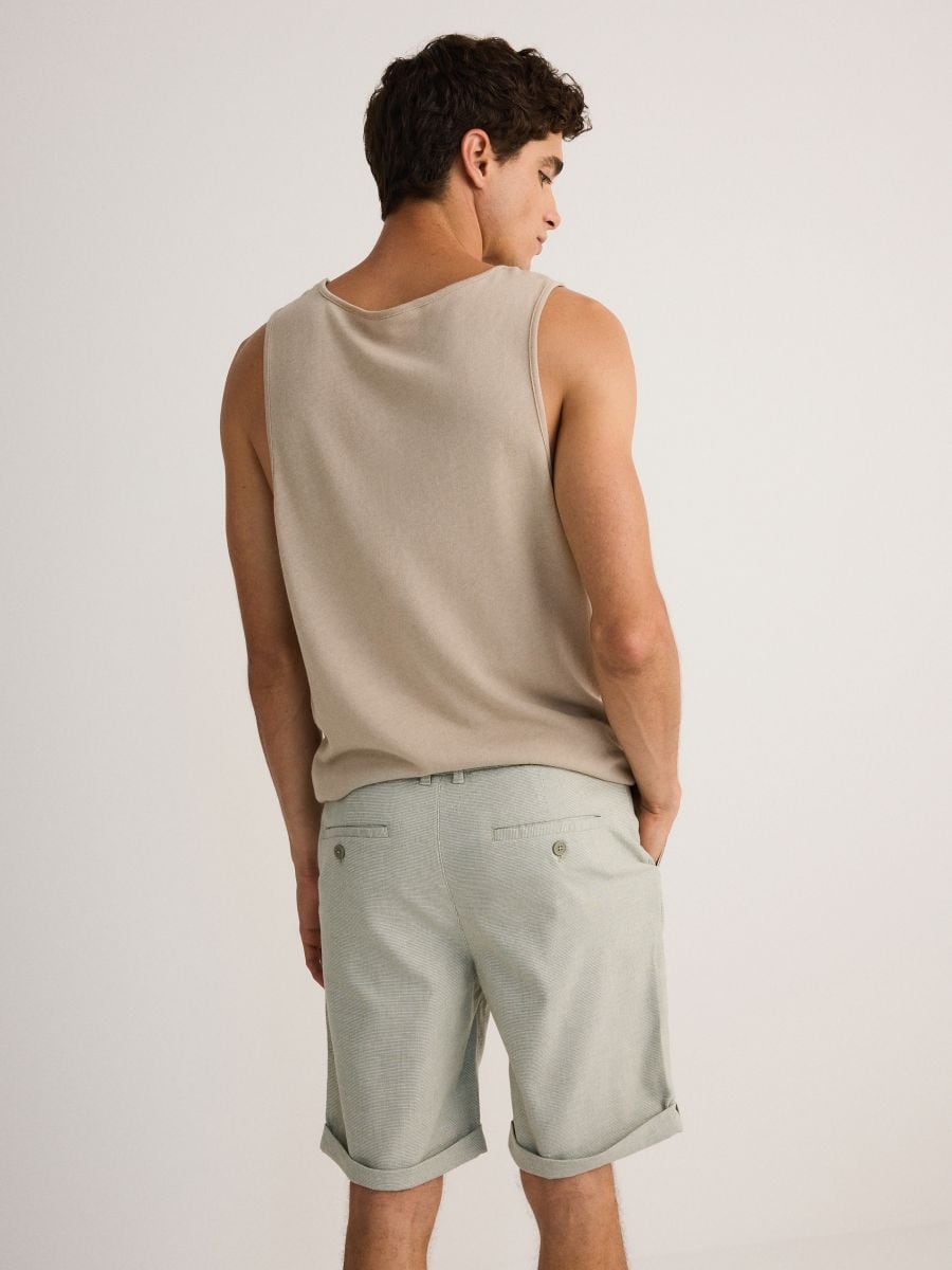 Regular shorts with linen blend - pale green - RESERVED - 5